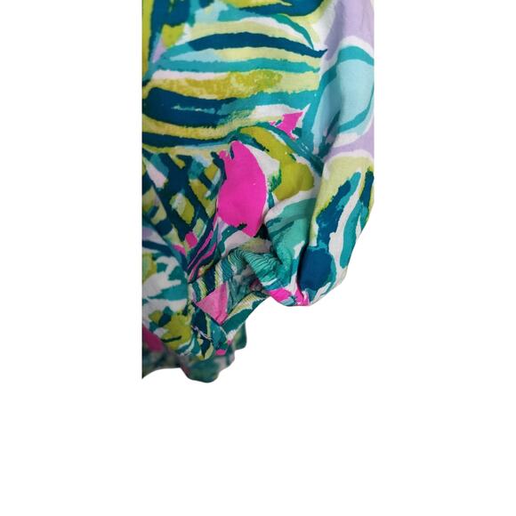 4170) Lily Pullitzer Tropical Harbor Island Rayon Tunic Top Size Medium - Picture 4 of 10